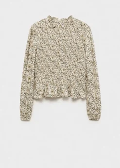 MANGO Koszule I Bluzki*Marszczona bluzka z kwiatowym wzorem