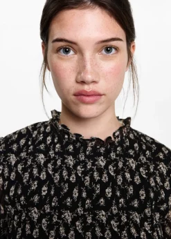 MANGO Koszule I Bluzki*Marszczona bluzka z kwiatowym wzorem