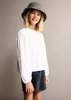 Dzieci MANGO Koszulki I Topy*Marszczona bluzka z wiązaniami