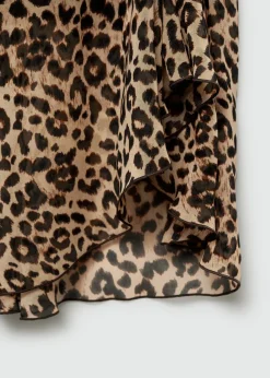 MANGO Spódnice*Marszczona spódnica w lamparcie cętki