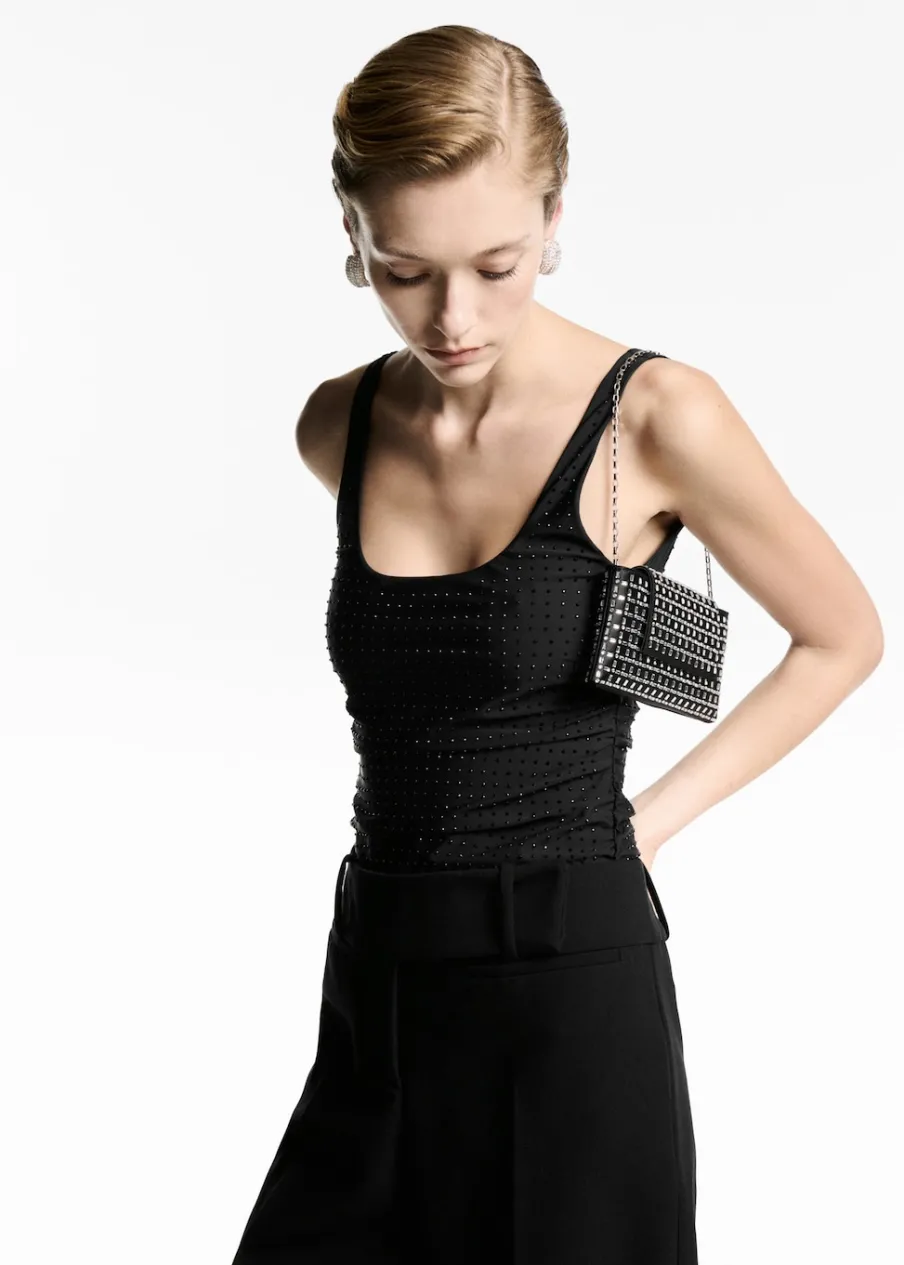 MANGO Topy*Marszczone body ze strasem