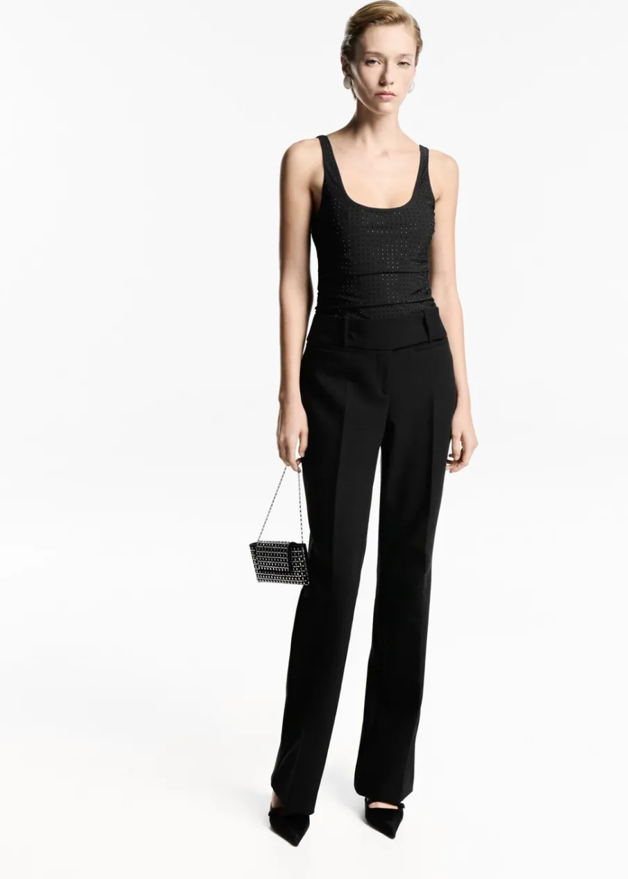 MANGO Topy*Marszczone body ze strasem