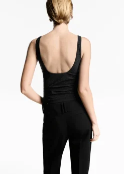 MANGO Topy*Marszczone body ze strasem