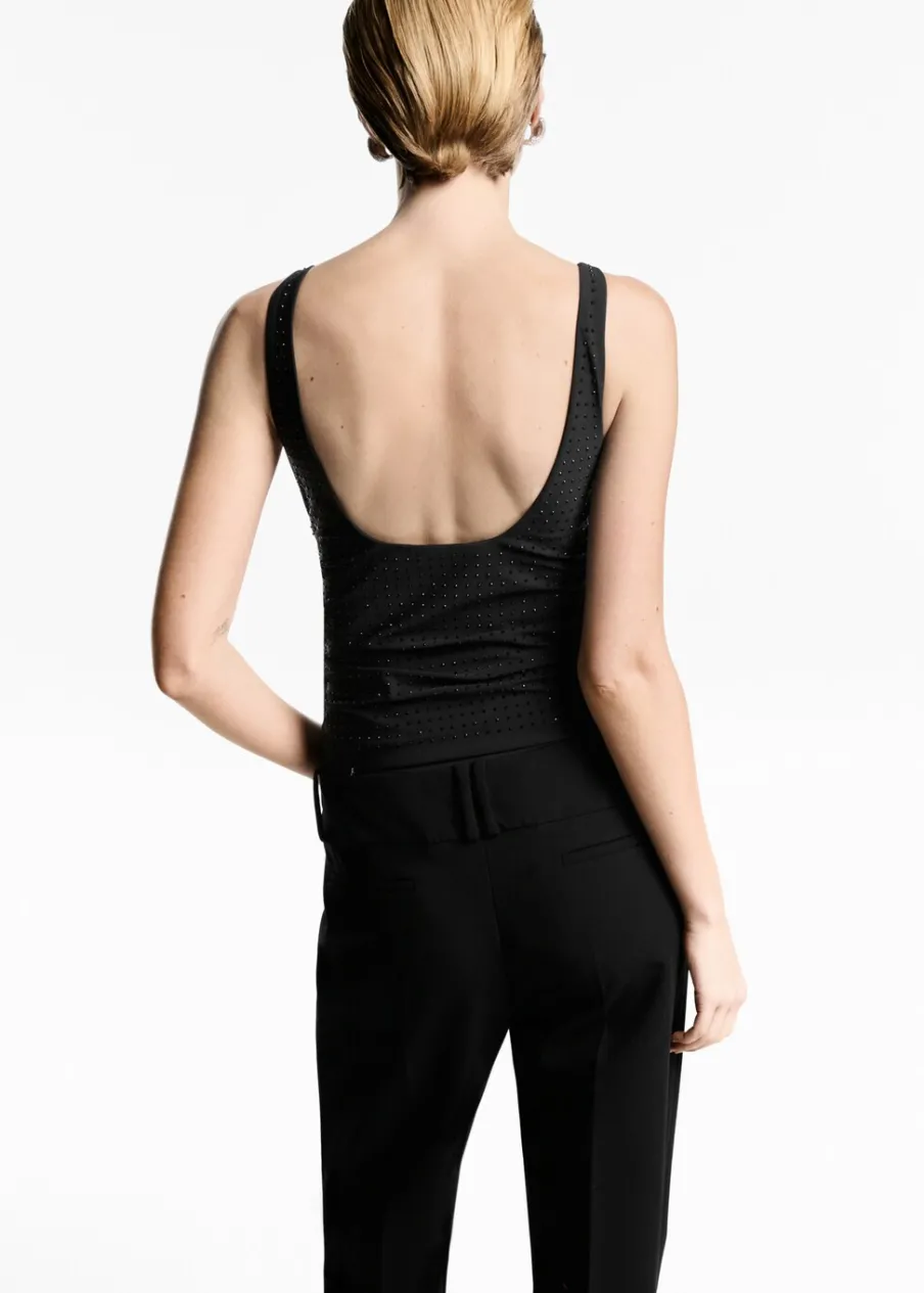 MANGO Topy*Marszczone body ze strasem