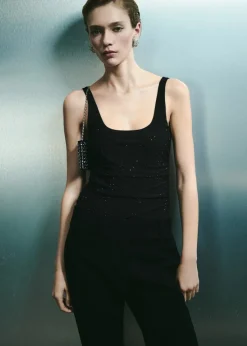 MANGO Topy*Marszczone body ze strasem