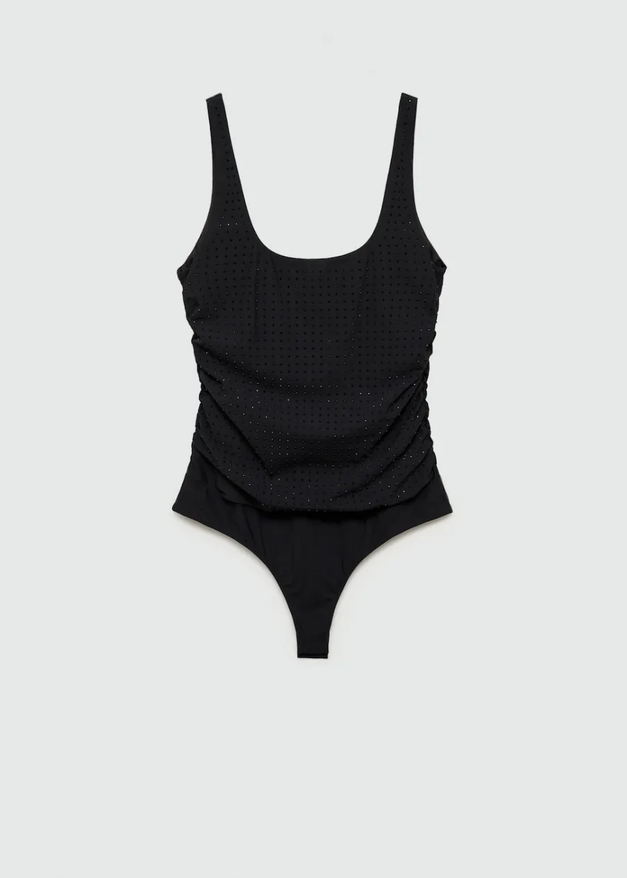 MANGO Topy*Marszczone body ze strasem