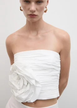 MANGO Topy*Marszczony top w duże kwiaty