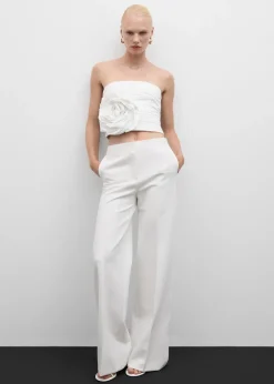 MANGO Topy*Marszczony top w duże kwiaty