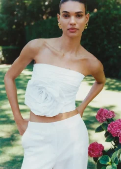 MANGO Topy*Marszczony top w duże kwiaty