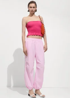 MANGO Topy*Marszczony top z falbanką