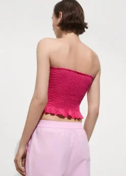 MANGO Topy*Marszczony top z falbanką