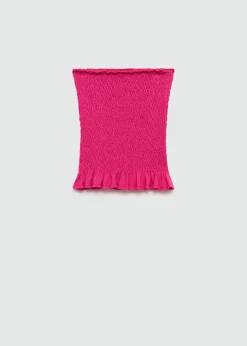 MANGO Topy*Marszczony top z falbanką