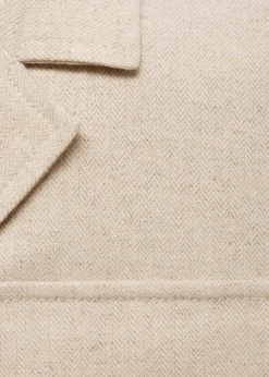 MANGO Kurtki|Marynarki*Marynarka bawełniano-lniana z kieszeniami