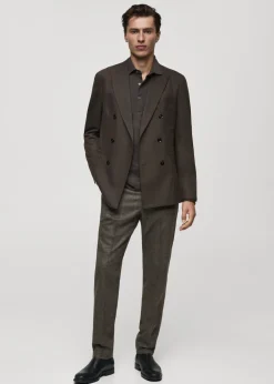 MANGO Marynarki|Marynarki*Marynarka dwurzędowa z flaneli z wełny dziewiczej