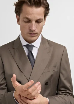 MANGO Marynarki|Marynarki*Marynarka garniturowa dwurzędowa z 100% wełny w jodełkę