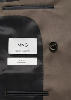 MANGO Marynarki|Marynarki*Marynarka garniturowa dwurzędowa z 100% wełny w jodełkę