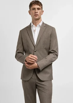 MANGO Marynarki|Marynarki*Marynarka garniturowa super slim fit z teksturą w jodełkę