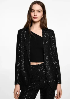 MANGO Płaszcze I Kurtki*Marynarka garniturowa z cekinami