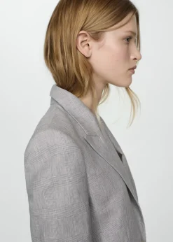 MANGO Marynarki*Marynarka lniana w pepitkę