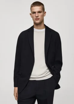 MANGO Marynarki|Marynarki*Marynarka slim fit z bawełny z drobną fakturą