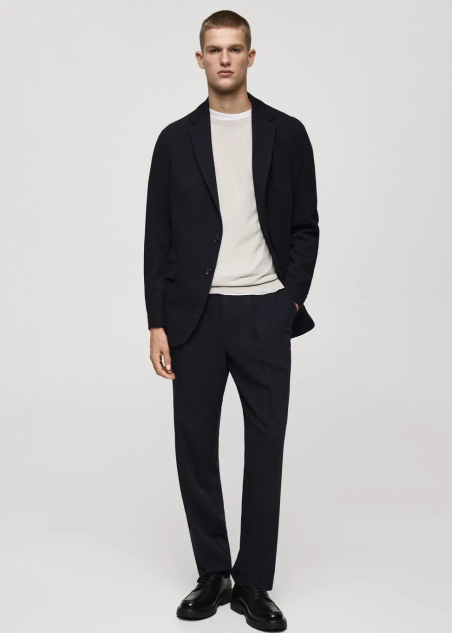 MANGO Marynarki|Marynarki*Marynarka slim fit z bawełny z drobną fakturą