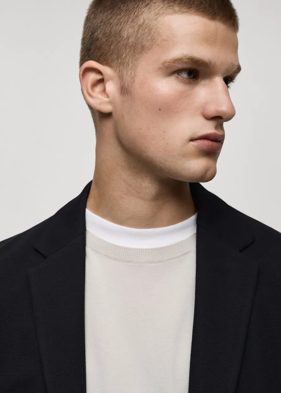 MANGO Marynarki|Marynarki*Marynarka slim fit z bawełny z drobną fakturą