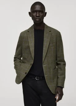 MANGO Marynarki|Marynarki*Marynarka slim fit z wełny w pepitkę