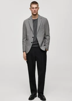 MANGO Marynarki|Marynarki*Marynarka slim fit z wełny w drobną pepitkę