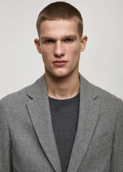 MANGO Marynarki|Marynarki*Marynarka slim fit z wełny w drobną pepitkę