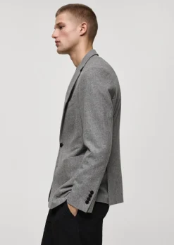 MANGO Marynarki|Marynarki*Marynarka slim fit z wełny w drobną pepitkę