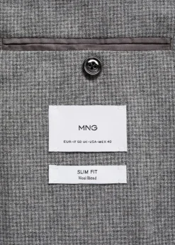 MANGO Marynarki|Marynarki*Marynarka slim fit z wełny w drobną pepitkę