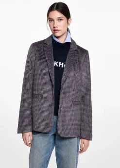 MANGO Płaszcze I Kurtki*Marynarka w pepitkę z kontrastowymi klapami