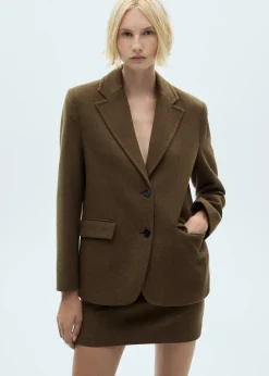 MANGO Kurtki|Marynarki*Marynarka wełniana z kieszeniami