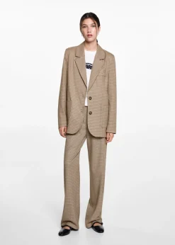 MANGO Płaszcze I Kurtki*Marynarka wzór kurza stopka