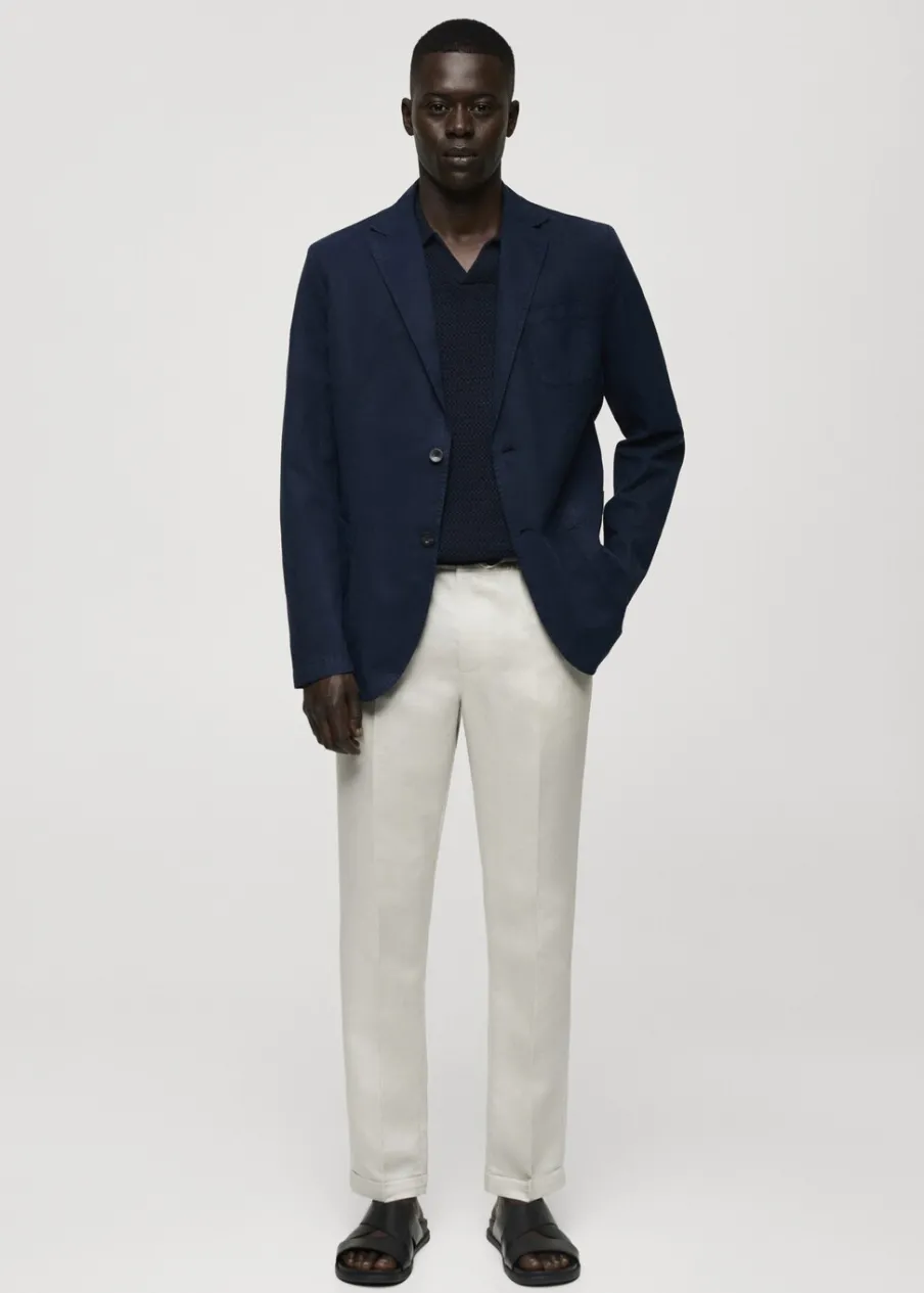 MANGO Marynarki*Marynarka z bawełny i lnu z efektem sprania