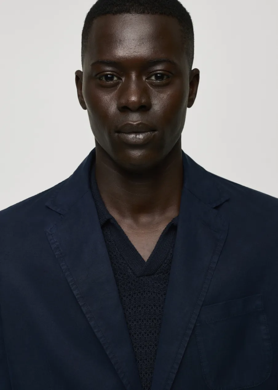 MANGO Marynarki*Marynarka z bawełny i lnu z efektem sprania