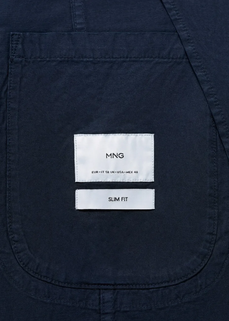 MANGO Marynarki*Marynarka z bawełny i lnu z efektem sprania