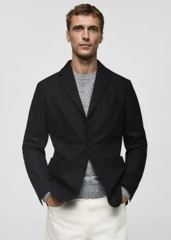 MANGO Marynarki*Marynarka z wełny z recyklingu slim fit