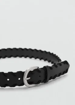 MANGO Paski*Materiałowy pasek z metalową sprzączką