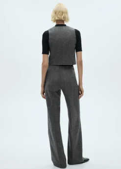 MANGO Kamizelki*Melanżowa kamizelka garniturowa z wełny