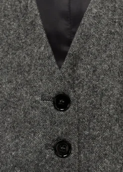 MANGO Kamizelki*Melanżowa kamizelka garniturowa z wełny