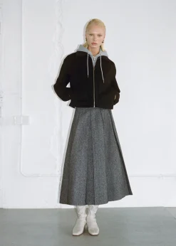 MANGO Spódnice*Melanżowa spódnica z zakładkami z wełny