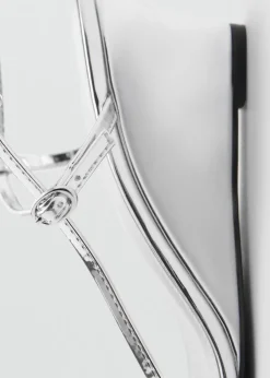 MANGO Buty*Metaliczne sandały na obcasie