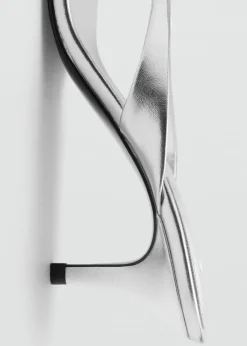 MANGO Buty*Metaliczne sandały na obcasie