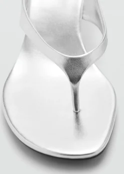 MANGO Buty*Metaliczne sandały na obcasie