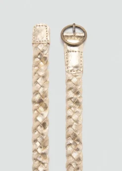 Dzieci MANGO Więcej Akcesoriów*Metaliczny pasek ze skóry