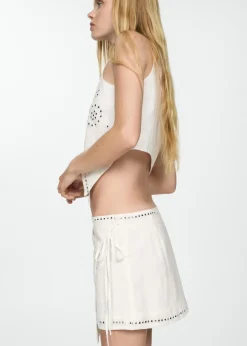 MANGO Spódnice*Mini spódniczka z dżetami i kokardą