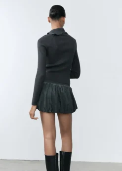 MANGO Spódnice*Minispódniczka bombka z efektem sprania