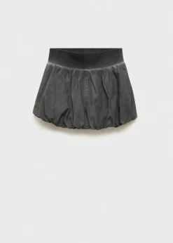 MANGO Spódnice*Minispódniczka bombka z efektem sprania