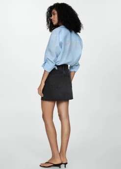 MANGO Spódnice*Minispódniczka dżinsowa z postrzępionym dołem